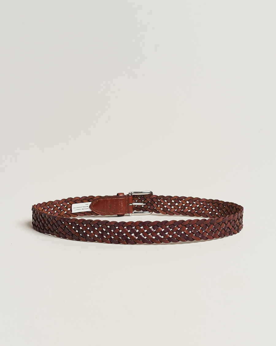 Men | Ralph Lauren Holiday Gifting | Polo Ralph Lauren | Braided Leather Belt Dark Brown