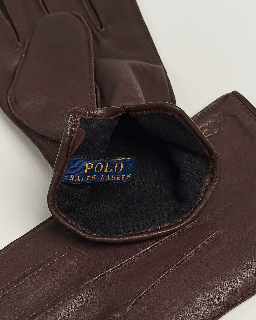 Heren | Polo Ralph Lauren Leather Gloves Dark Brown | Polo Ralph Lauren | Leather Gloves Dark Brown