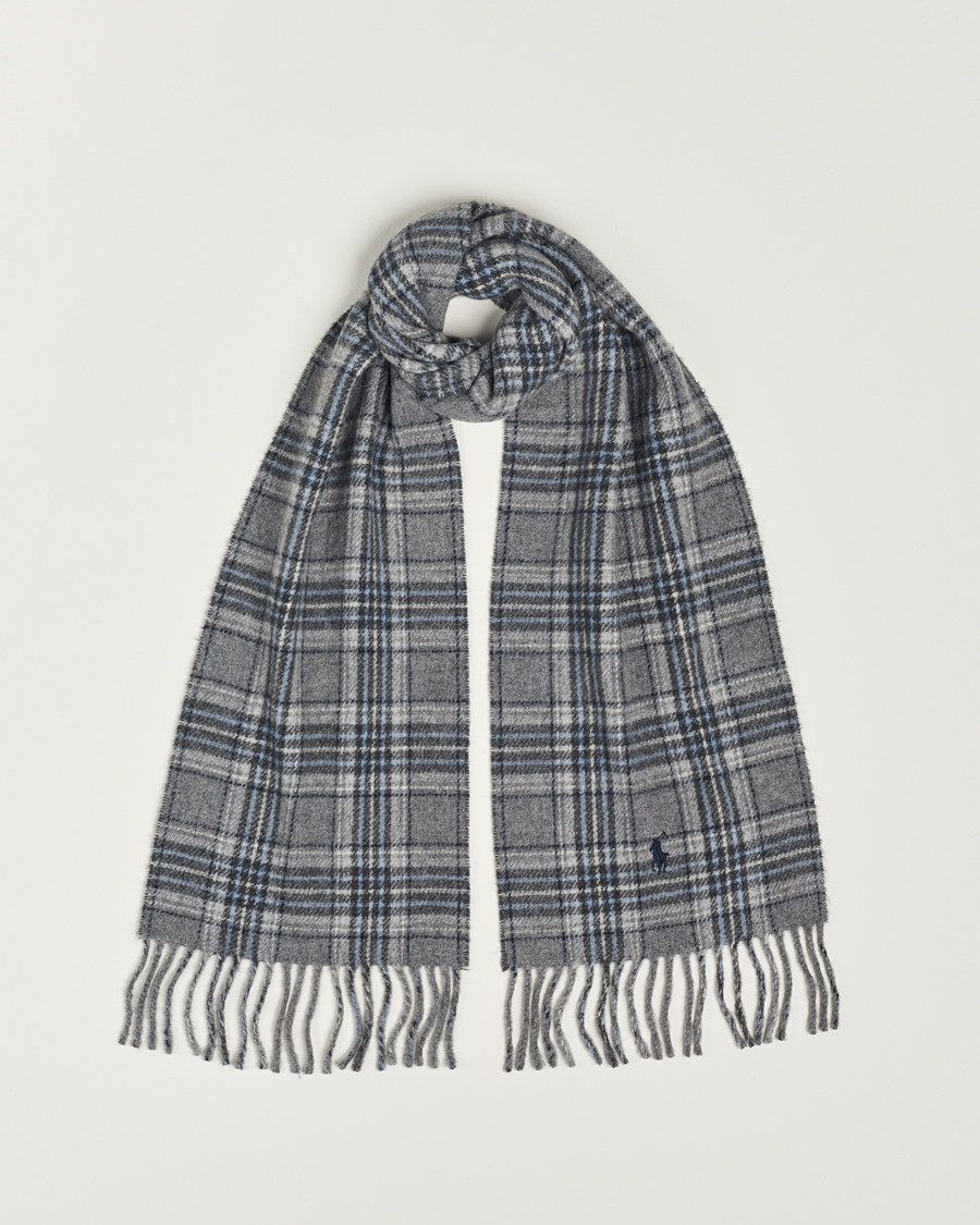 Heren | Polo Ralph Lauren Wool Checked Scarf Grey | Polo Ralph Lauren | Wool Checked Scarf Grey