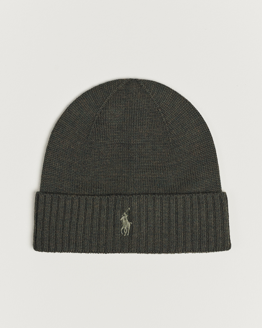 Heren | Polo Ralph Lauren Merino Wool Beanie Olive Heather | Polo Ralph Lauren | Merino Wool Beanie Olive Heather