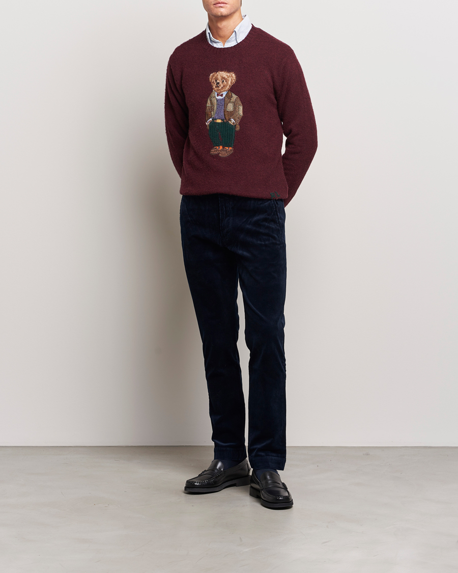 Polo Ralph Lauren Wool Cashmere Knitted Bear Sweater Aged Wine Heather