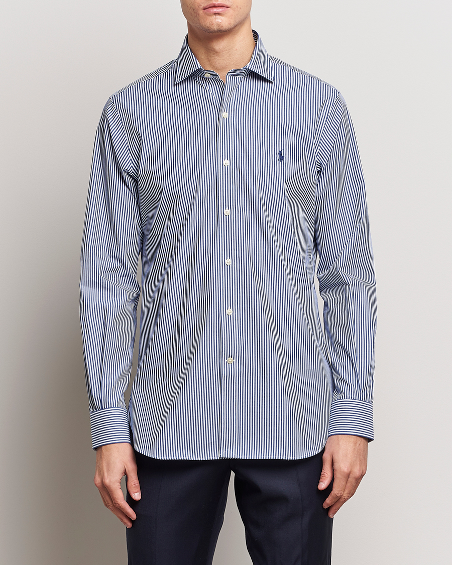 Heren | Zakelijke overhemden | Polo Ralph Lauren | Poplin Striped Dress Shirt Royal/White