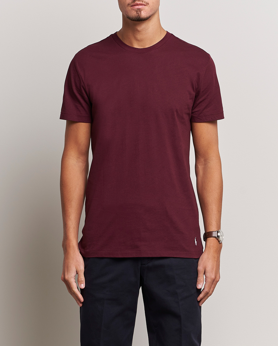 Heren | T-shirts | Polo Ralph Lauren | 3-Pack Crew Neck T-Shirt Wine/Green/Purple