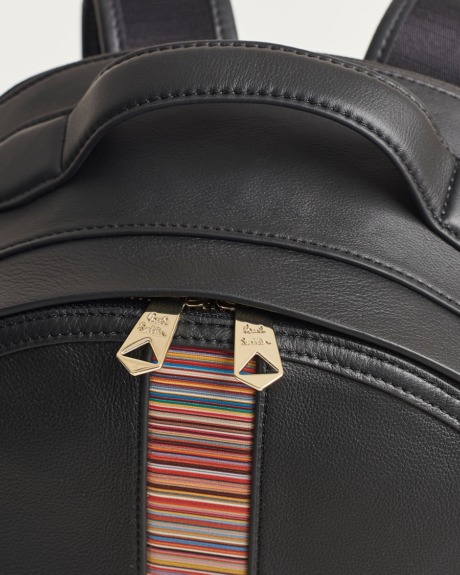 Heren | Paul Smith Leather Stripe Backpack Black | Paul Smith | Leather Stripe Backpack Black