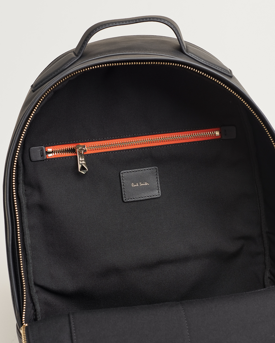 Heren | Paul Smith Leather Stripe Backpack Black | Paul Smith | Leather Stripe Backpack Black