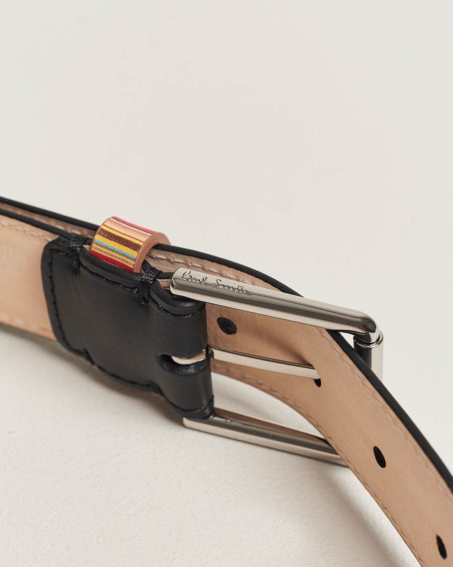 Heren | Paul Smith Leather Stripe Belt Black | Paul Smith | Leather Stripe Belt Black
