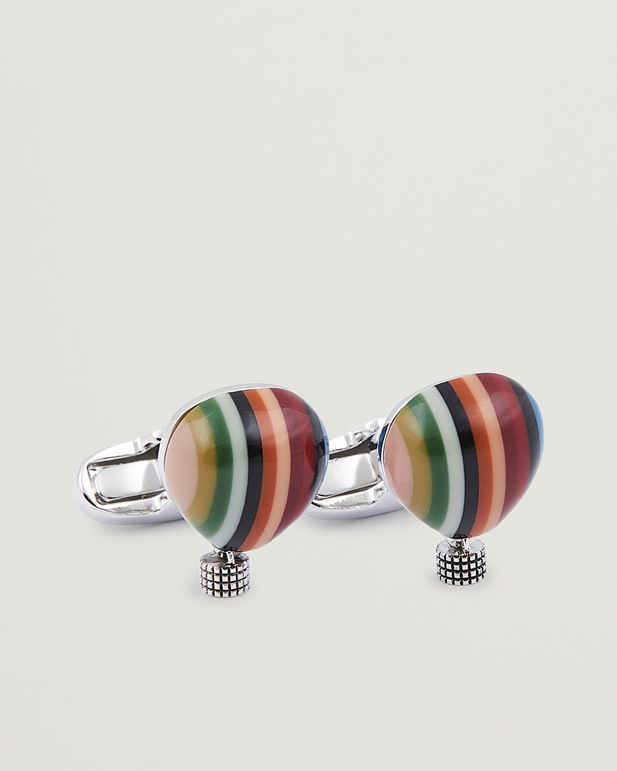Heren | Paul Smith Air Ballon Stripe Cufflink Silver | Paul Smith | Air Ballon Stripe Cufflink Silver