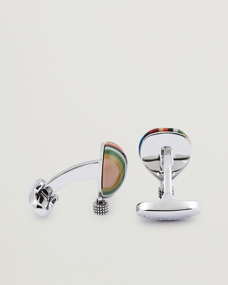 Heren | Paul Smith Air Ballon Stripe Cufflink Silver | Paul Smith | Air Ballon Stripe Cufflink Silver