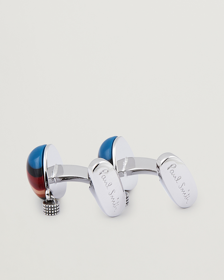 Heren | Paul Smith Air Ballon Stripe Cufflink Silver | Paul Smith | Air Ballon Stripe Cufflink Silver