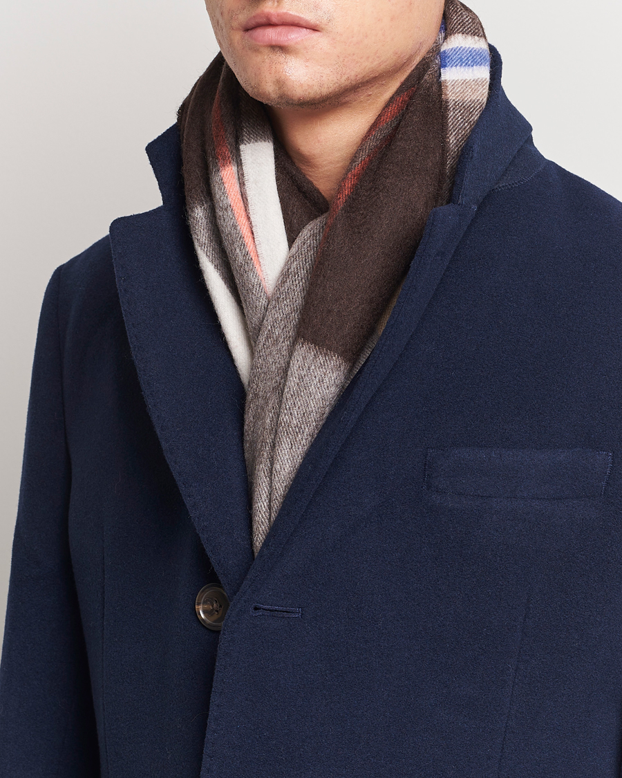 Heren | Paul Smith Lambswool Checked Scarf Brown Multi | Paul Smith | Lambswool Checked Scarf Brown Multi