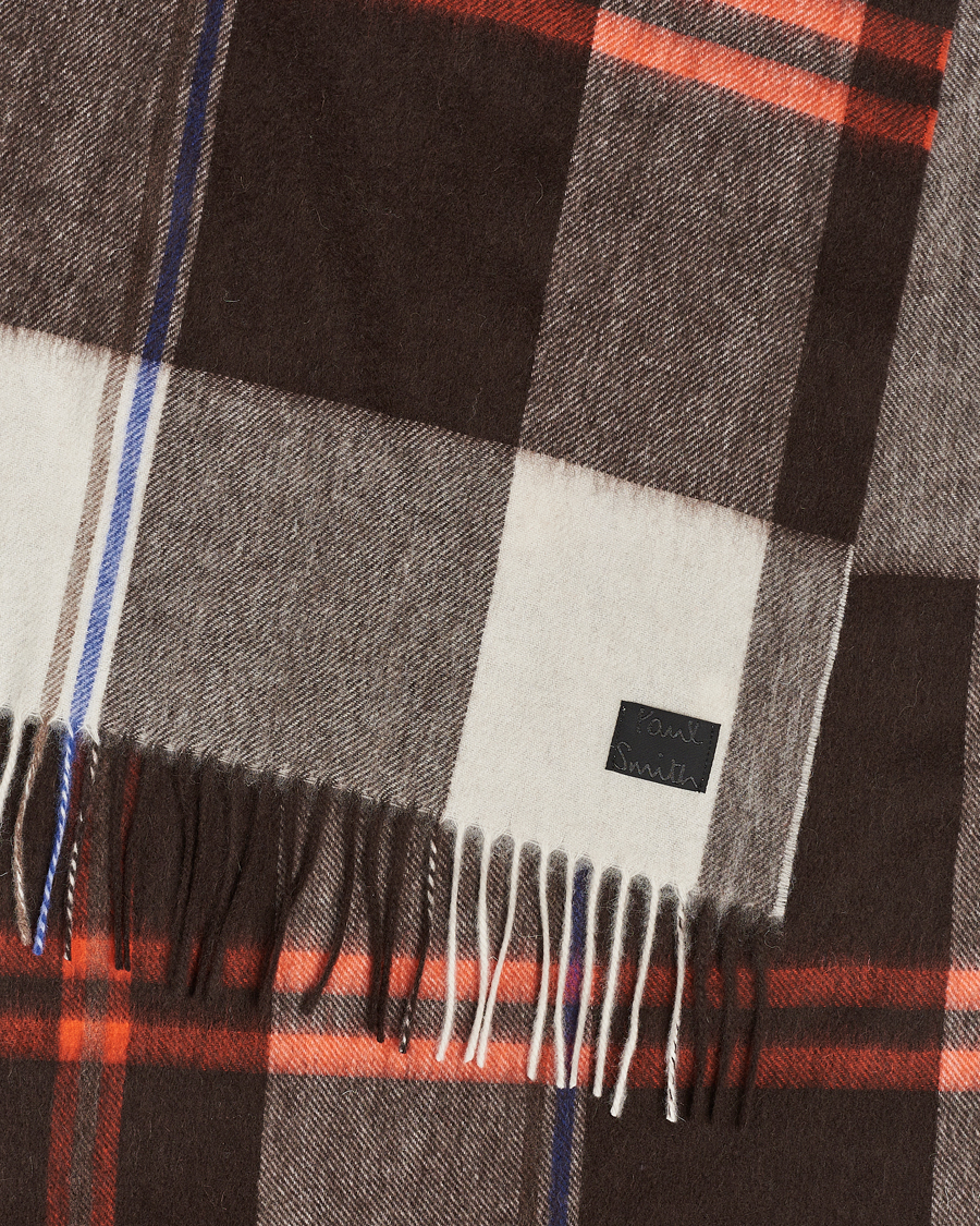Heren | Paul Smith Lambswool Checked Scarf Brown Multi | Paul Smith | Lambswool Checked Scarf Brown Multi
