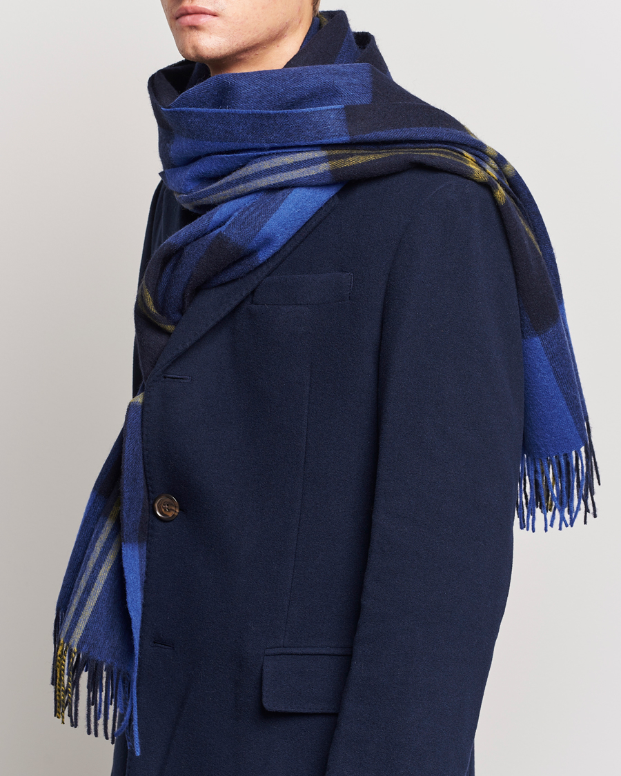Heren | Paul Smith Lambswool Checked Scarf Blue Multi | Paul Smith | Lambswool Checked Scarf Blue Multi