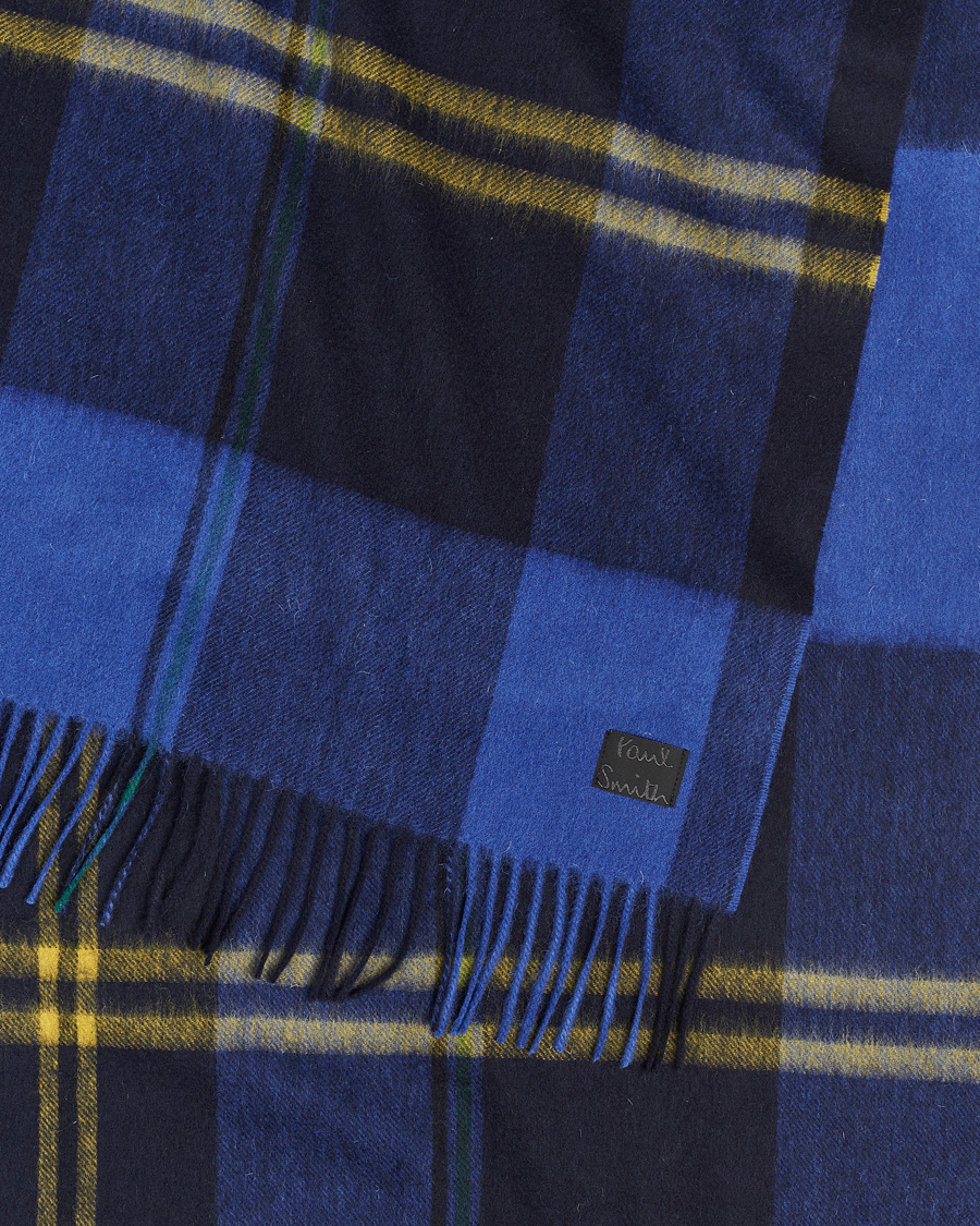 Heren | Paul Smith Lambswool Checked Scarf Blue Multi | Paul Smith | Lambswool Checked Scarf Blue Multi