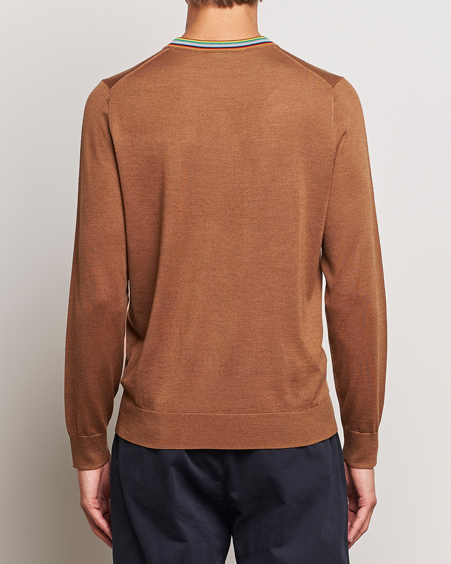 Heren | Truien | Paul Smith | Wool/Silk Knitted Crew Neck Brown