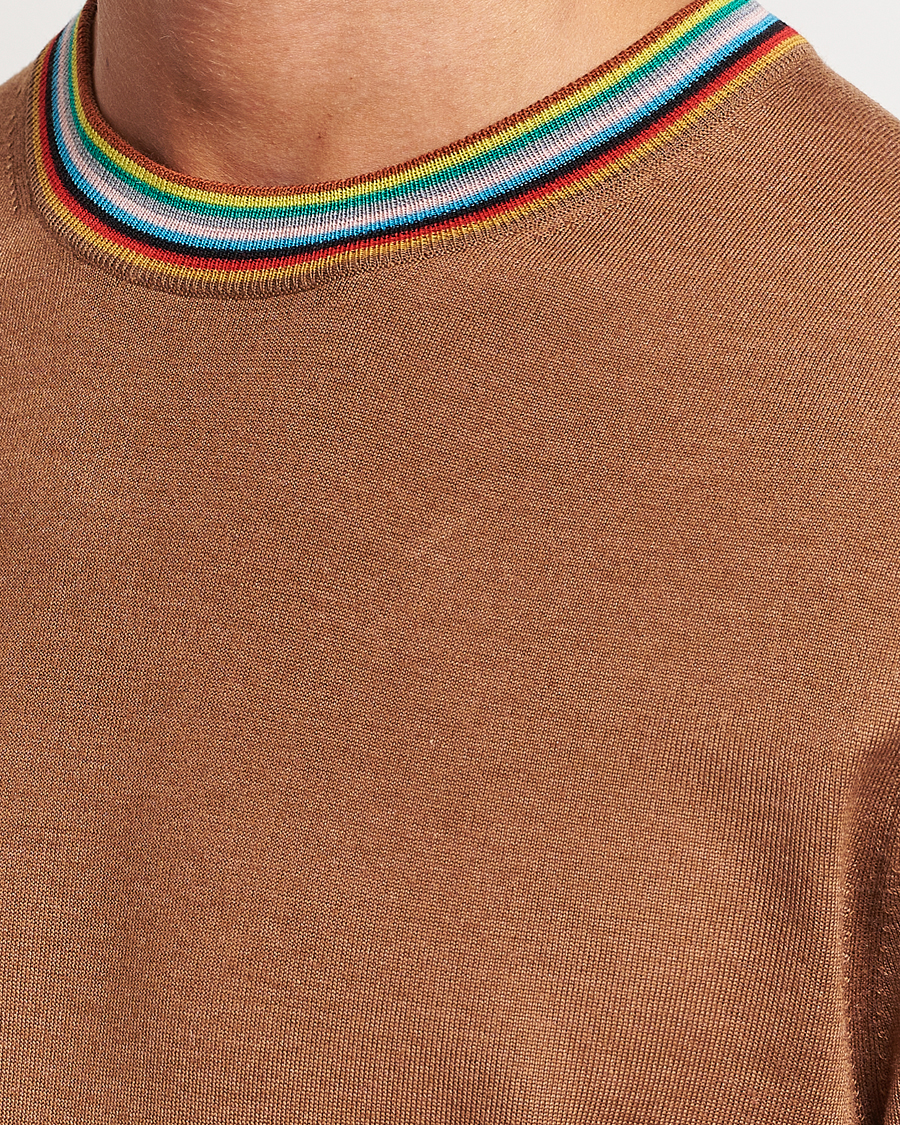 Heren | Truien | Paul Smith | Wool/Silk Knitted Crew Neck Brown