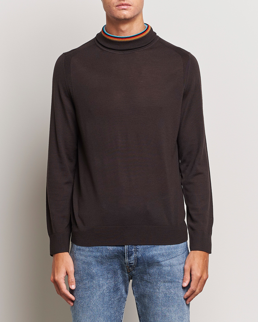 Heren | Truien | Paul Smith | Merino Wool Knitted Polo Brown