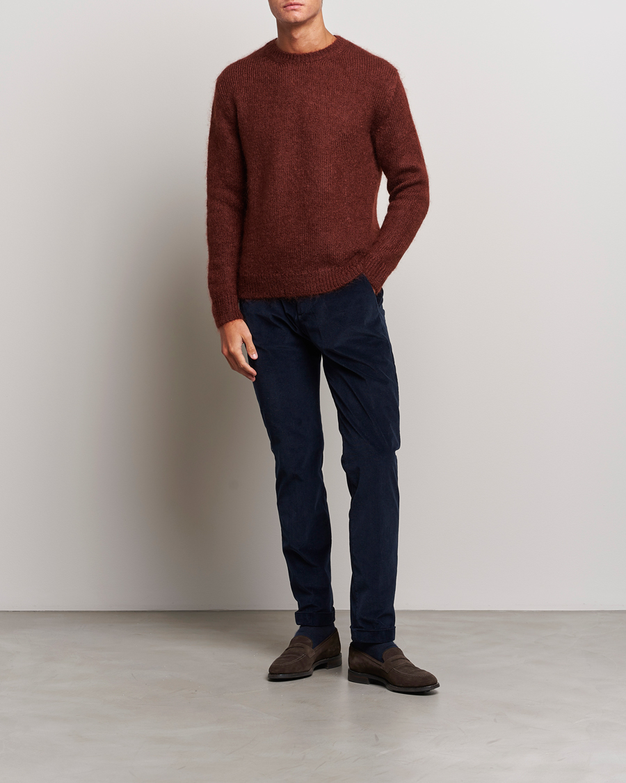 Heren | Broeken | Briglia 1949 | Slim Fit Corduroy Trousers Navy