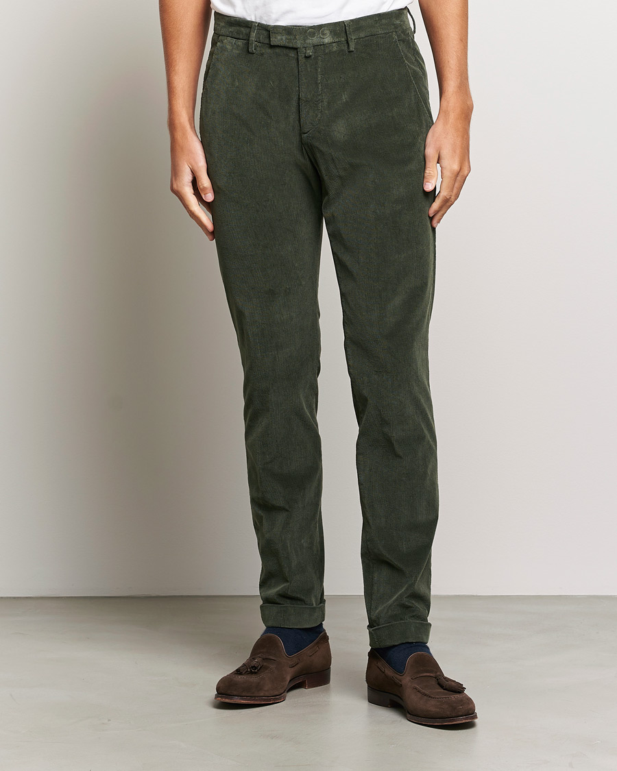 Heren | Broeken | Briglia 1949 | Slim Fit Corduroy Trousers Dark Green
