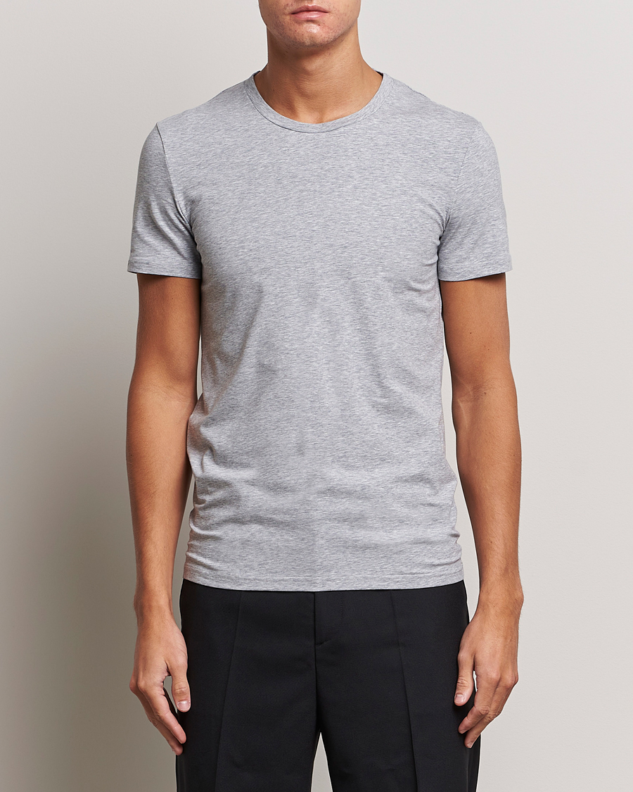 Heren |  | Zegna | Stretch Cotton Round Neck T-Shirt Grey Melange