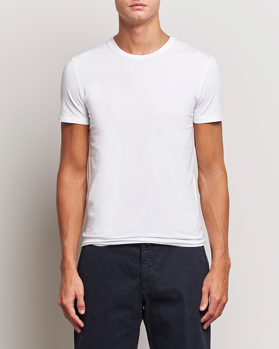 Heren |  | Zegna | Stretch Cotton Round Neck T-Shirt White