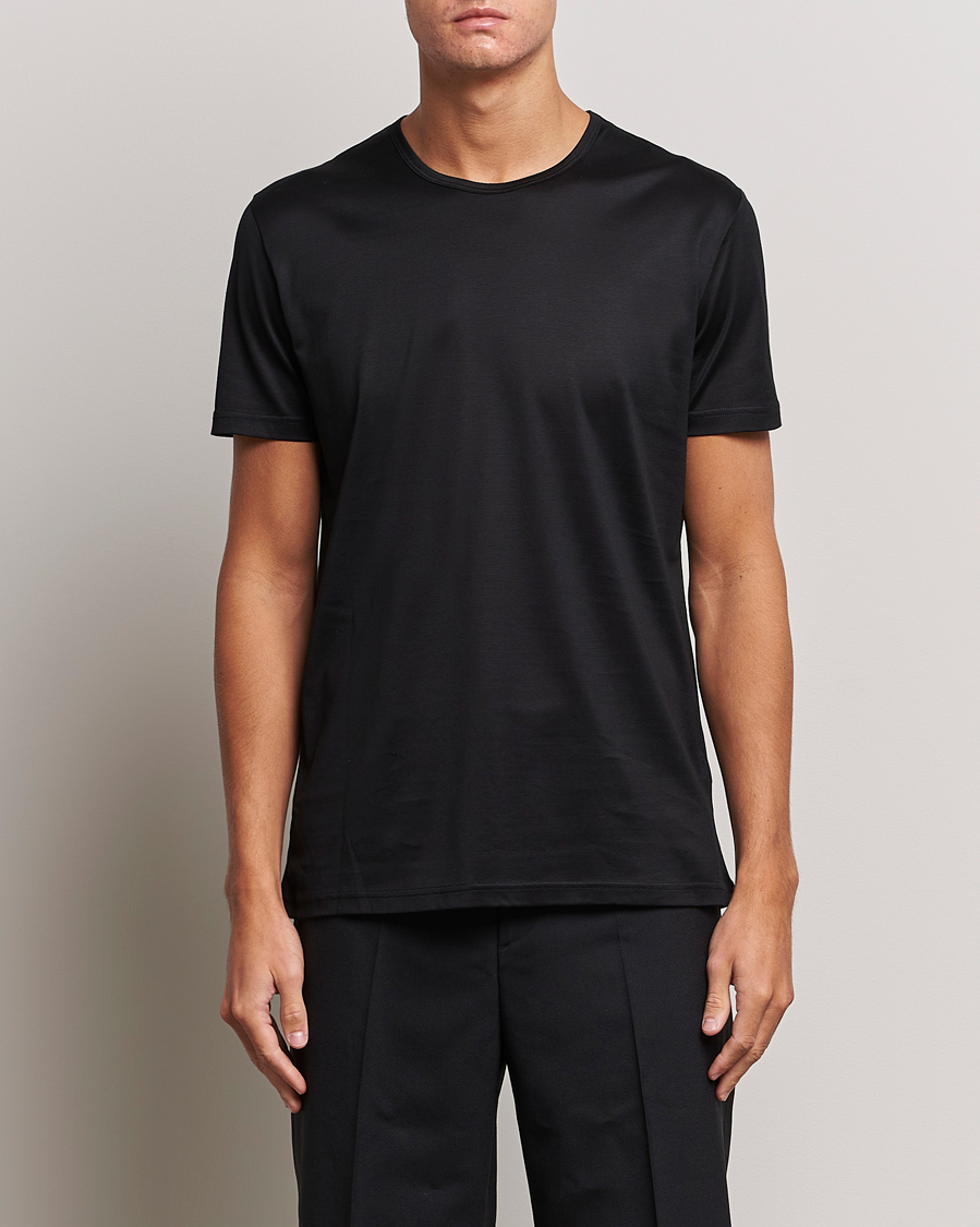 Heren | Afdelingen | Zegna | Filoscozia Pure Cotton Round Neck T-Shirt Black