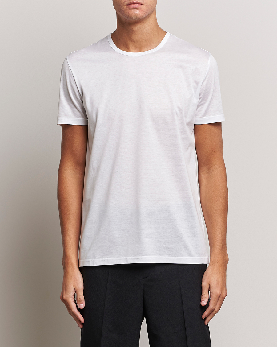 Heren | Zegna | Zegna | Filoscozia Pure Cotton Round Neck T-Shirt White