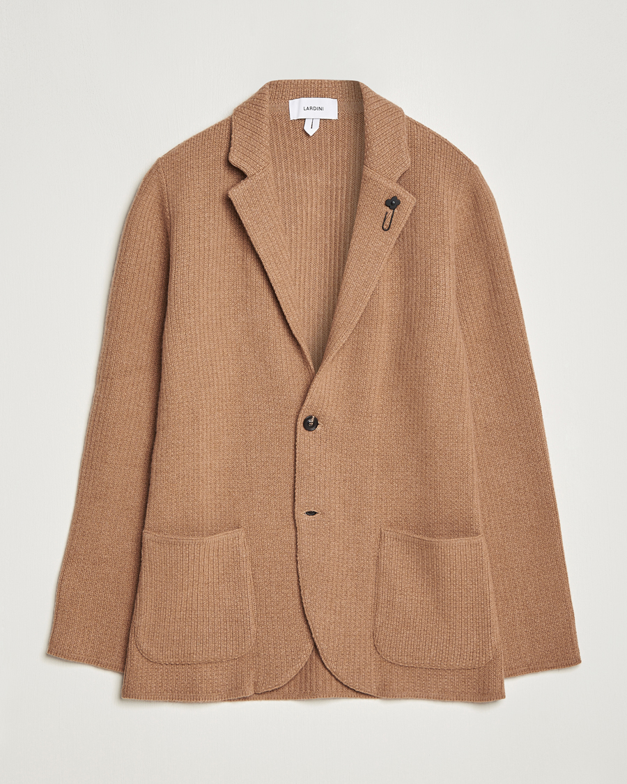 Heren | Blazers | Lardini | Knitted Cashmere Blazer Beige