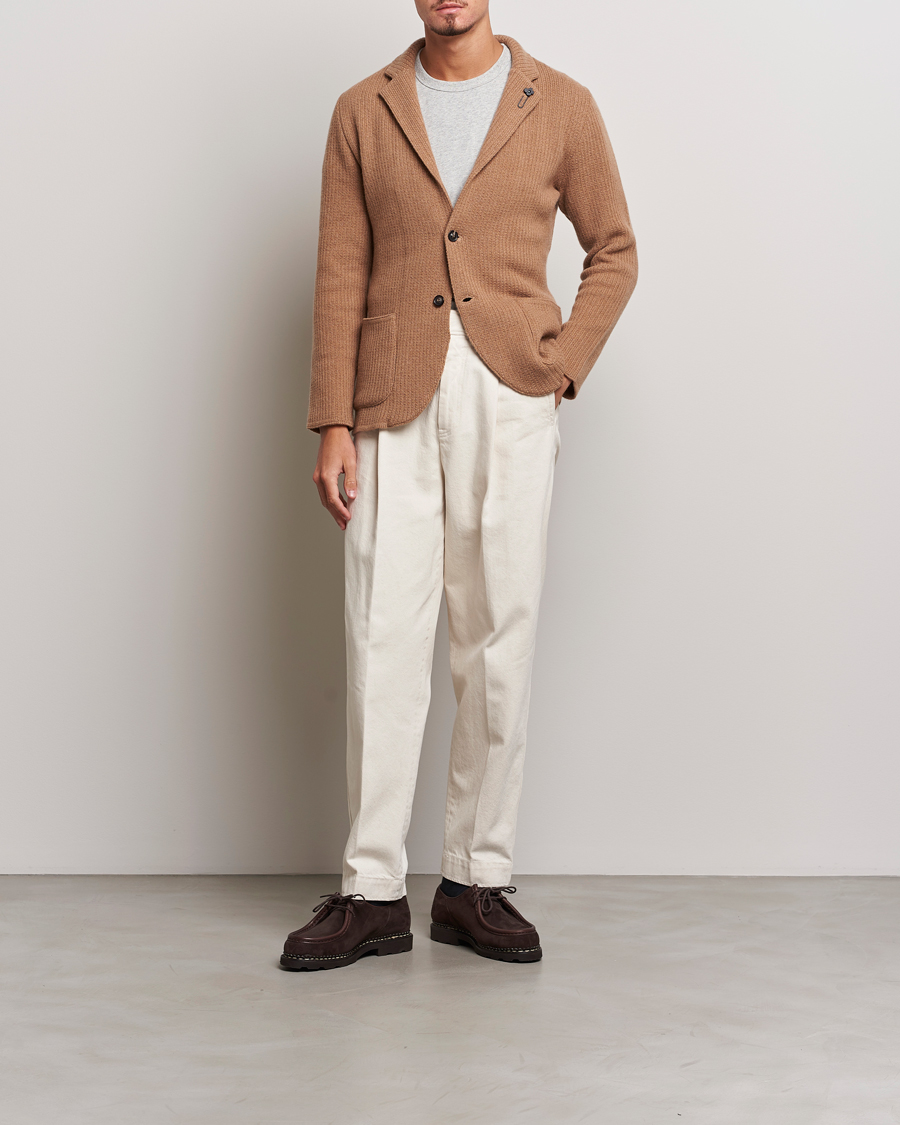 Heren | Blazers | Lardini | Knitted Cashmere Blazer Beige