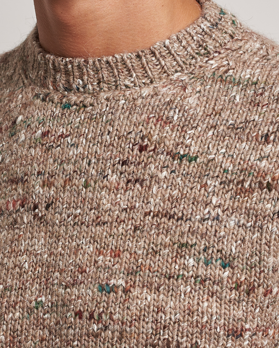 Heren | Truien | Lardini | Wool/Alpaca/Silk Boucle Roundneck Beige