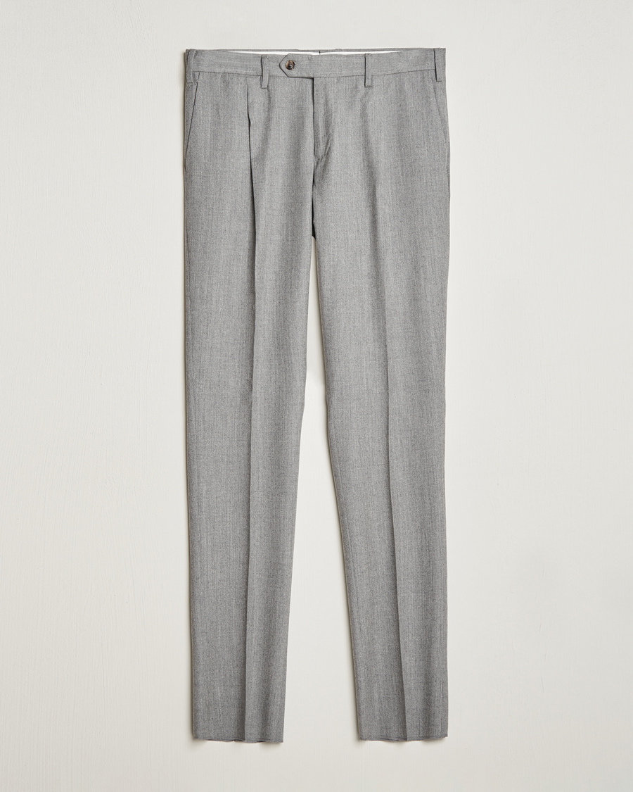 Heren | Broeken | Lardini | Wool/Cashmere One Pleat Trousers Light Grey