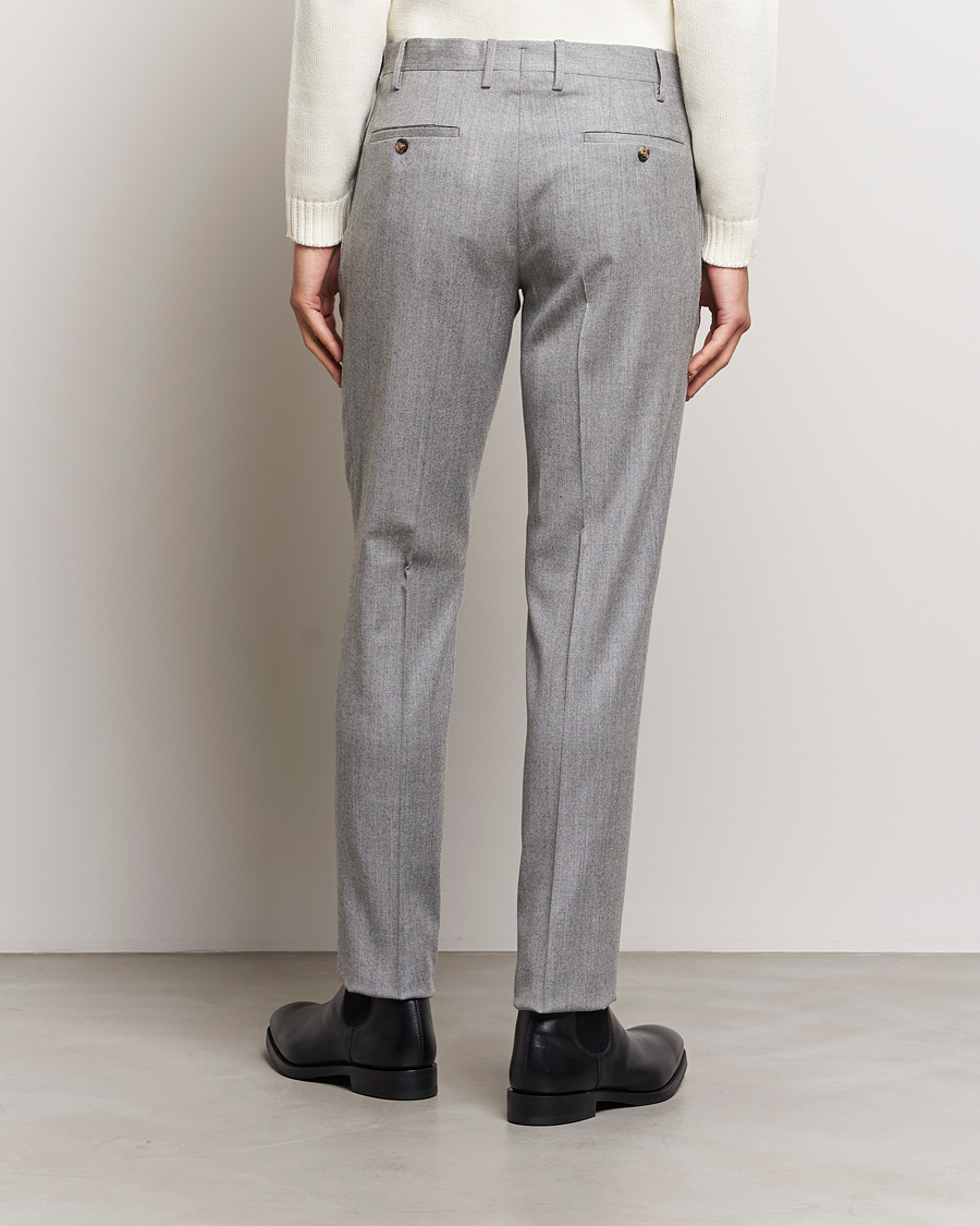 Heren | Broeken | Lardini | Wool/Cashmere One Pleat Trousers Light Grey