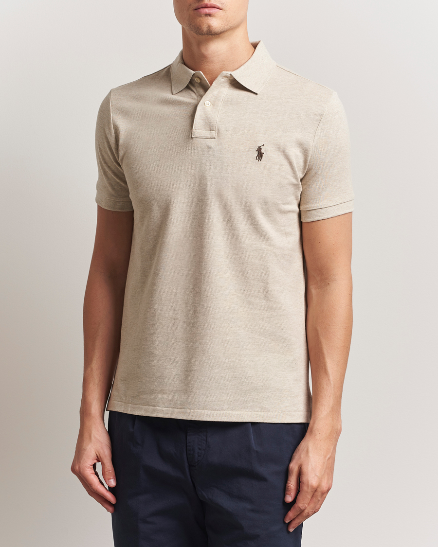 Heren | Poloshirts met korte mouwen | Polo Ralph Lauren | Custom Slim Fit Polo Expedition Dune Heather