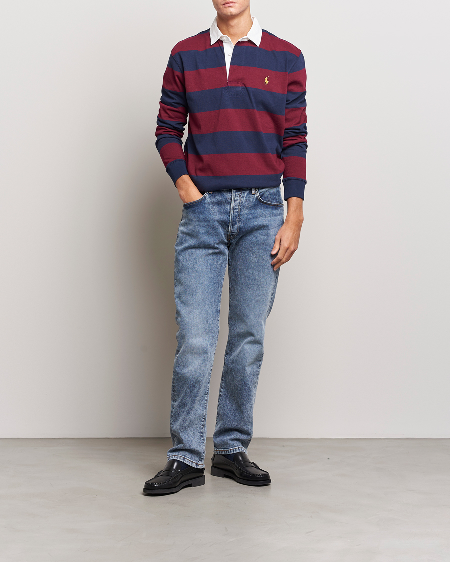 Heren | Truien | Polo Ralph Lauren | Jersey Striped Rugger Navy/Wine