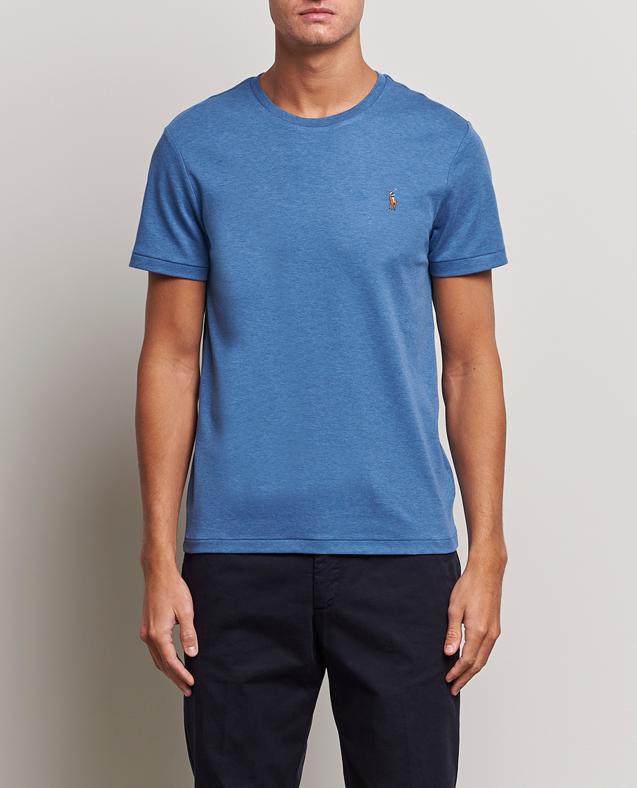 Heren | T-shirts | Polo Ralph Lauren | Luxury Pima Cotton Crew Neck T-Shirt Fog Blue Heather