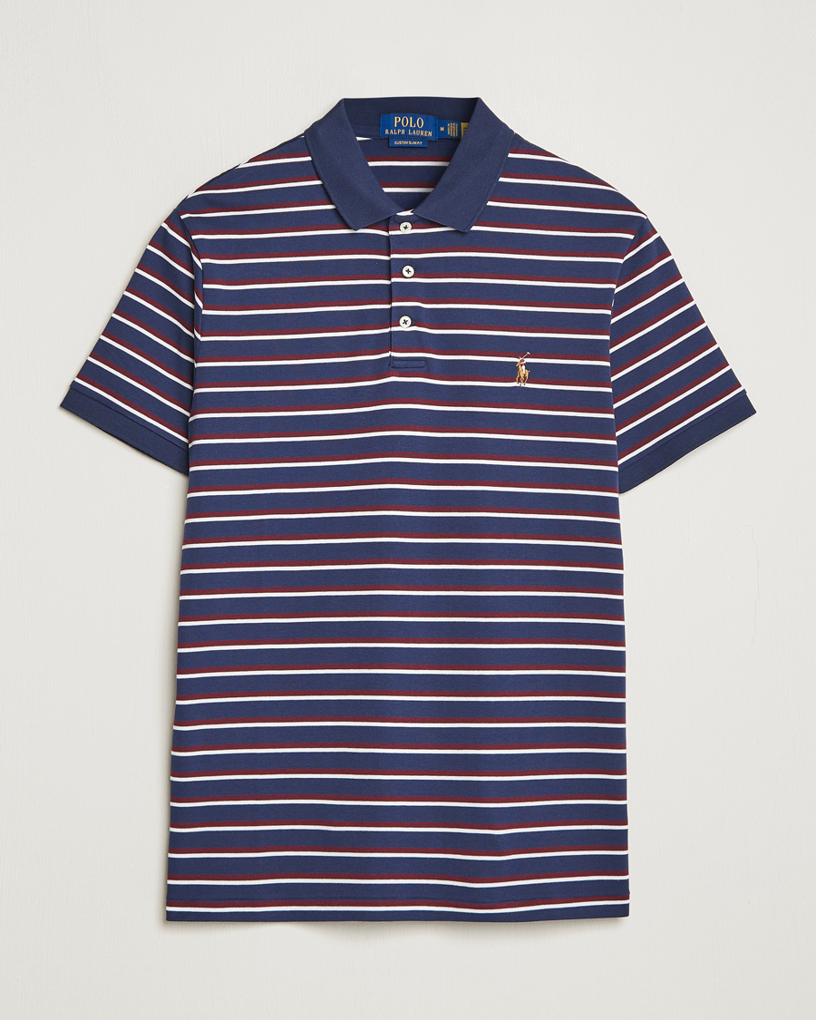 Heren | Polo's | Polo Ralph Lauren | Luxury Pima Cotton Striped Polo French Navy/White