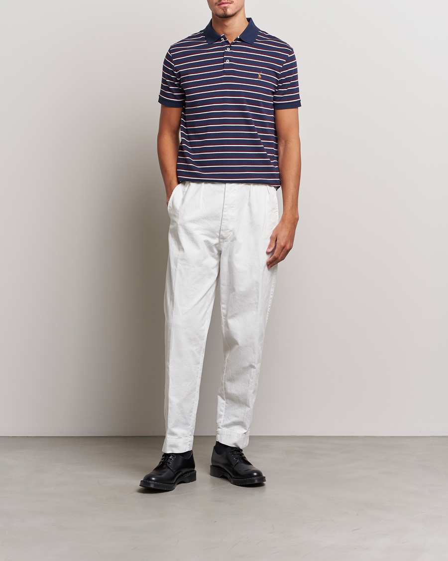Heren | Polo's | Polo Ralph Lauren | Luxury Pima Cotton Striped Polo French Navy/White