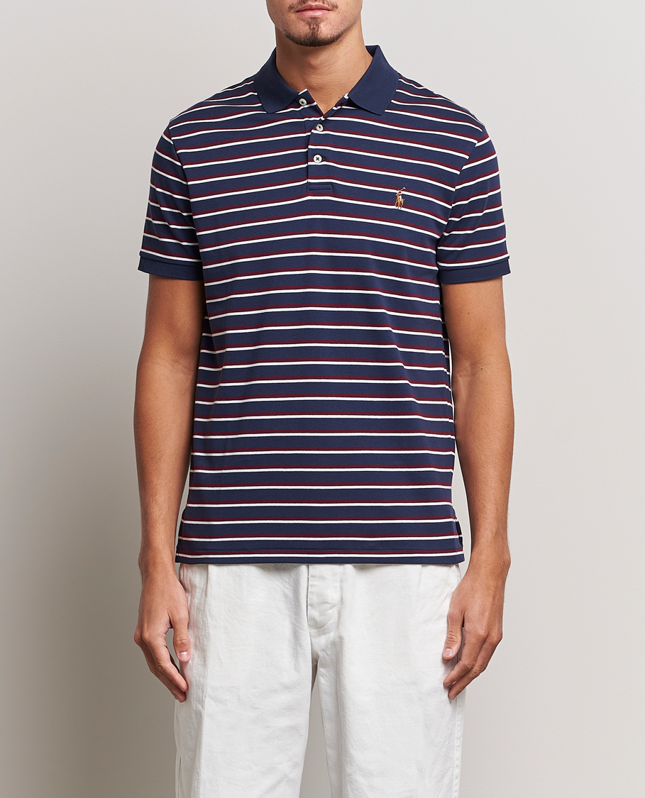 Heren | Polo's | Polo Ralph Lauren | Luxury Pima Cotton Striped Polo French Navy/White