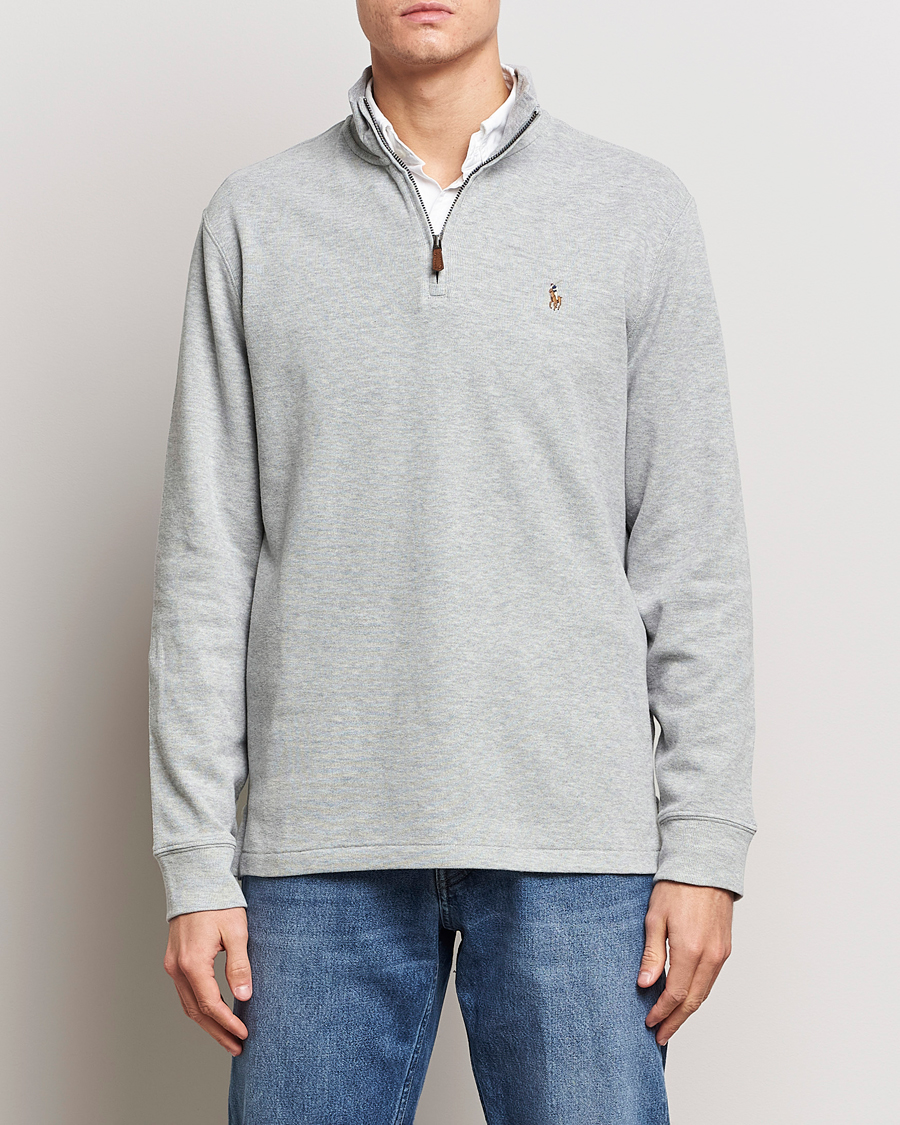 Heren |  | Polo Ralph Lauren | Double Knit Jaquard Half Zip Sweater Andover Heather