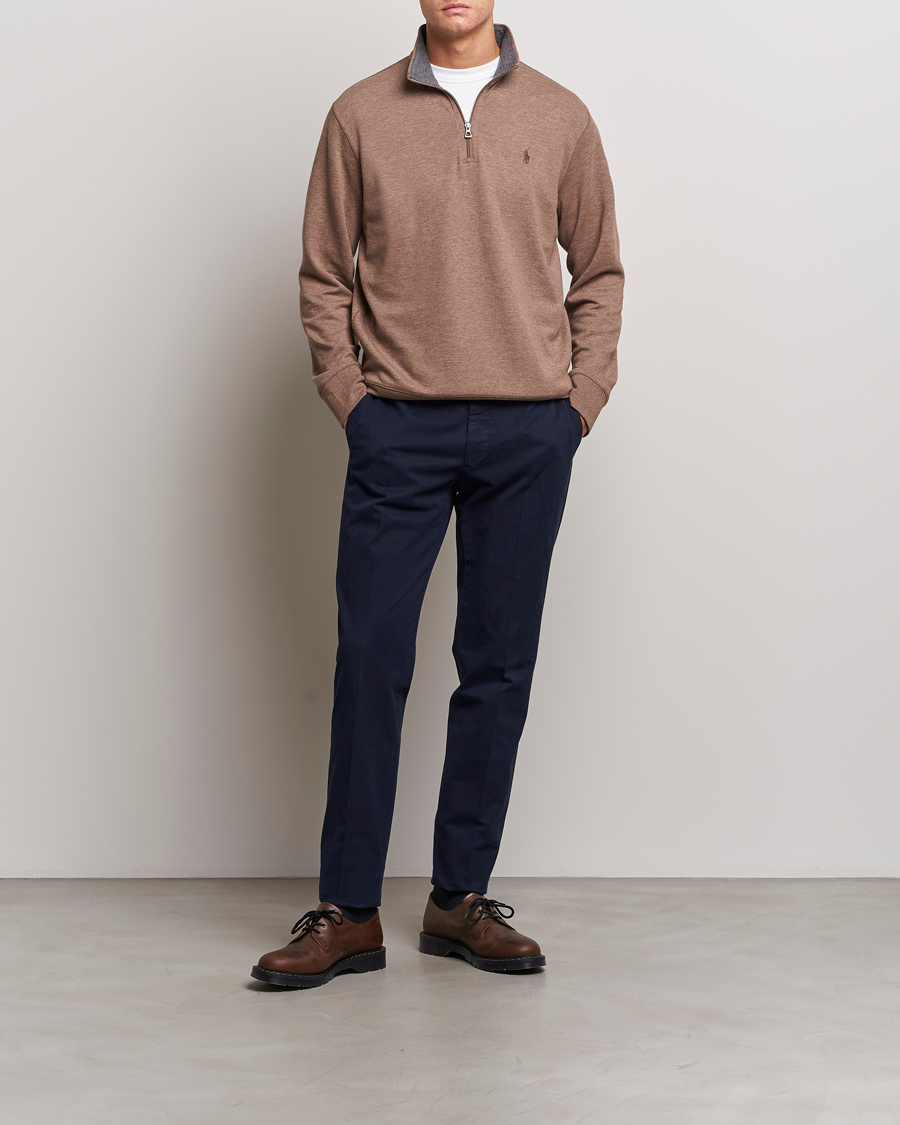 Heren | Truien | Polo Ralph Lauren | Tech Double Knit Half Zip Brown Heather