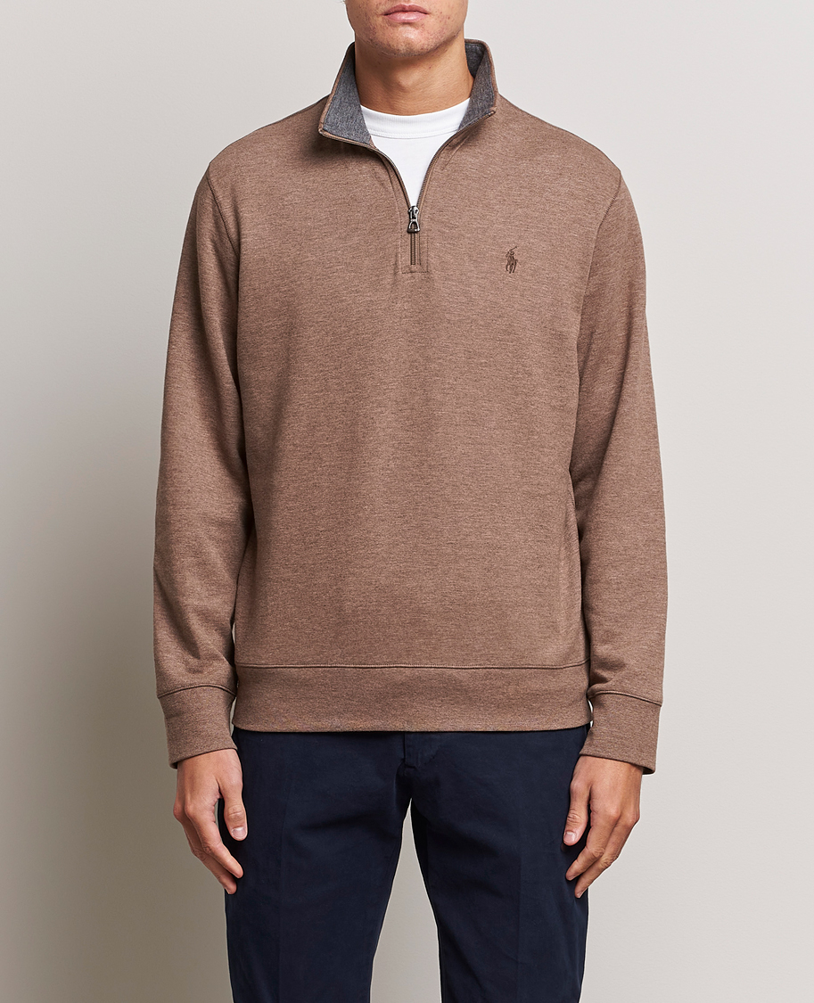 Heren | Truien | Polo Ralph Lauren | Tech Double Knit Half Zip Brown Heather