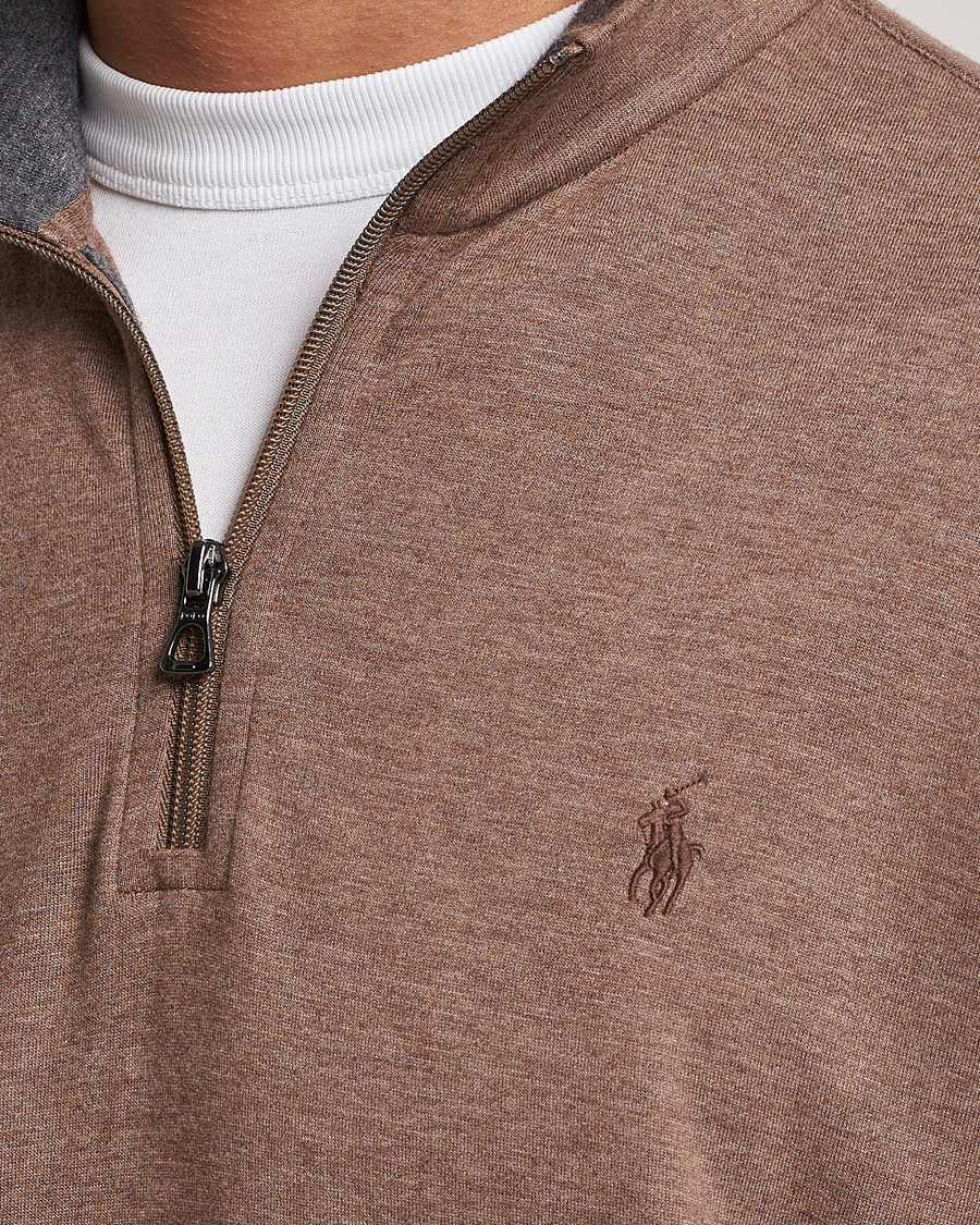Heren | Truien | Polo Ralph Lauren | Tech Double Knit Half Zip Brown Heather