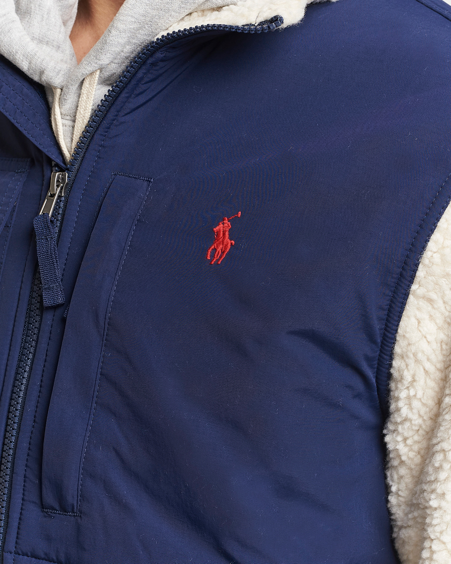 Heren | Truien | Polo Ralph Lauren | Bonded Sherpa Full Zip Sweater Cream/Newport Navy