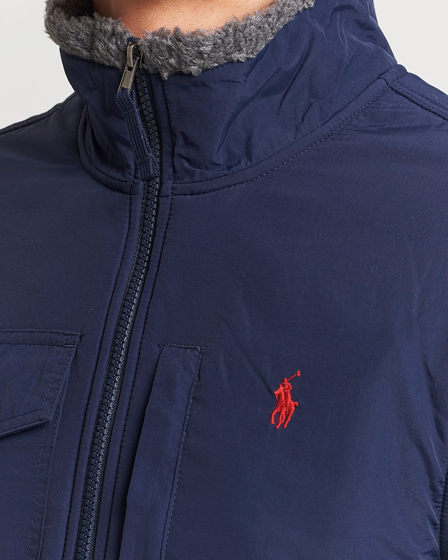 Heren | Truien | Polo Ralph Lauren | Bonded Sherpa Full Zip Sweater Grey/Newport Navy