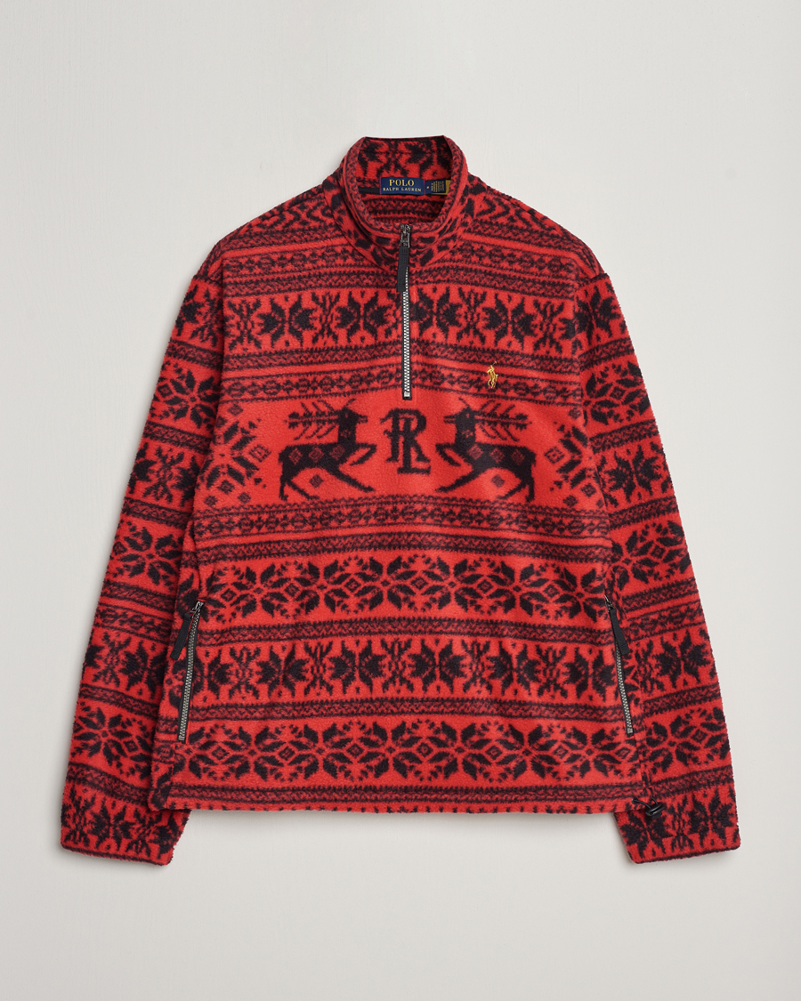 Heren | Truien | Polo Ralph Lauren | Fairisle Half Zip Sweater Martin Red