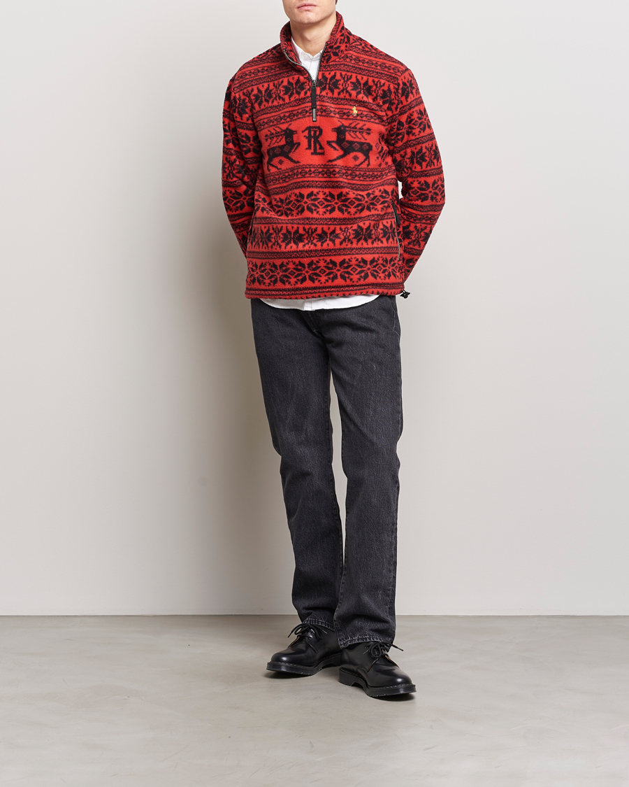 Heren | Truien | Polo Ralph Lauren | Fairisle Half Zip Sweater Martin Red