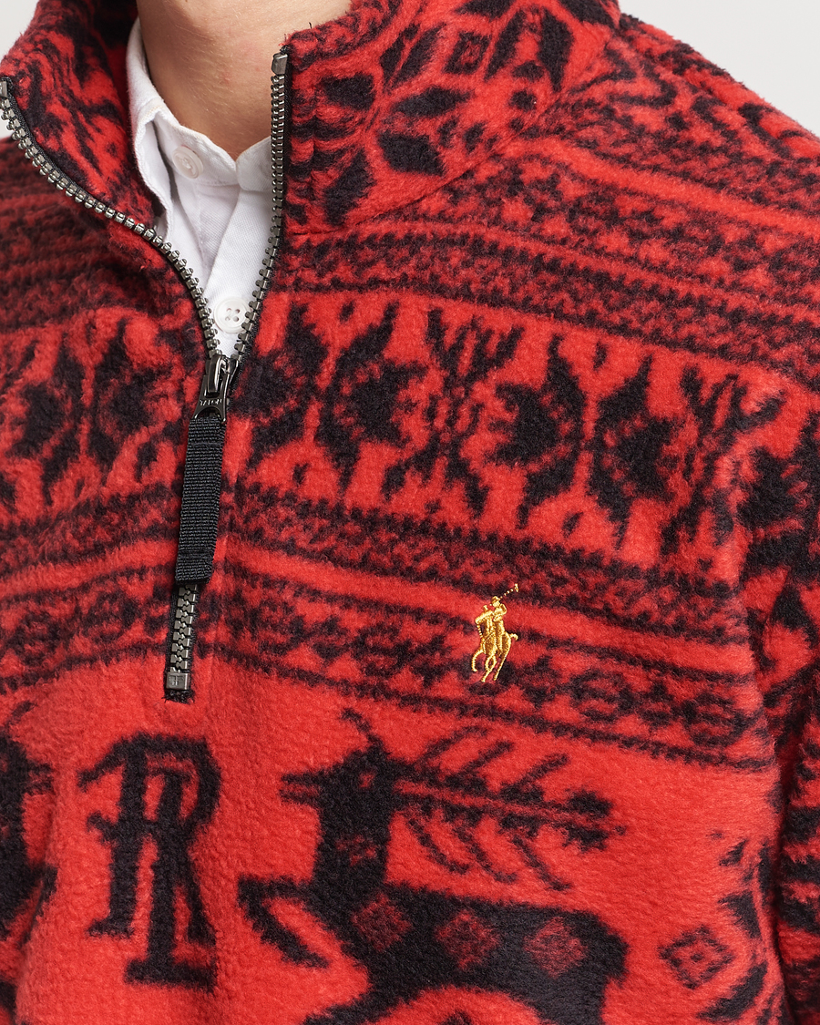 Heren | Truien | Polo Ralph Lauren | Fairisle Half Zip Sweater Martin Red
