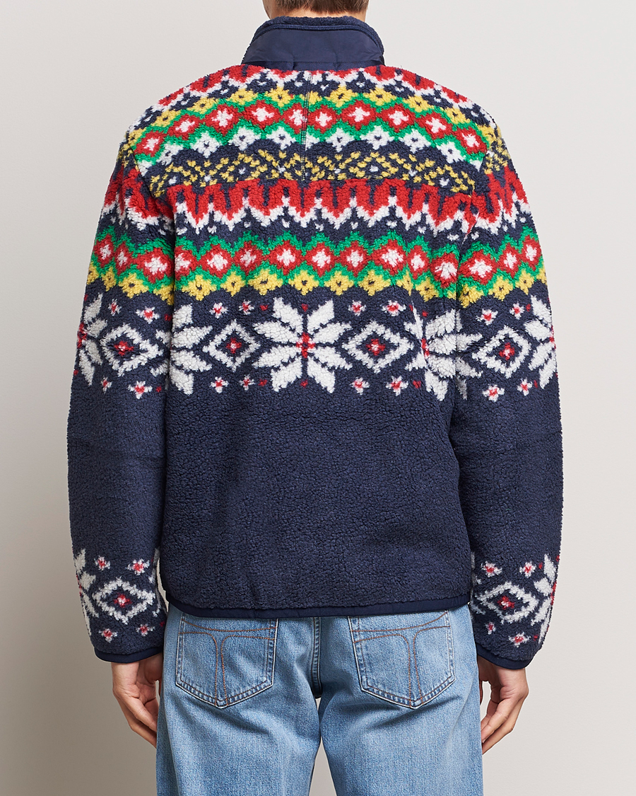 Heren | Truien | Polo Ralph Lauren | Bonded Hi-Pile Snowflake Fairisle Full Zip Navy
