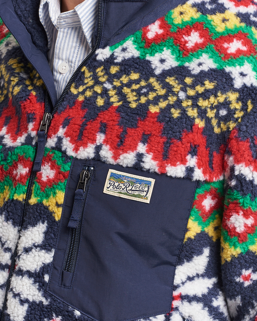 Heren | Truien | Polo Ralph Lauren | Bonded Hi-Pile Snowflake Fairisle Full Zip Navy