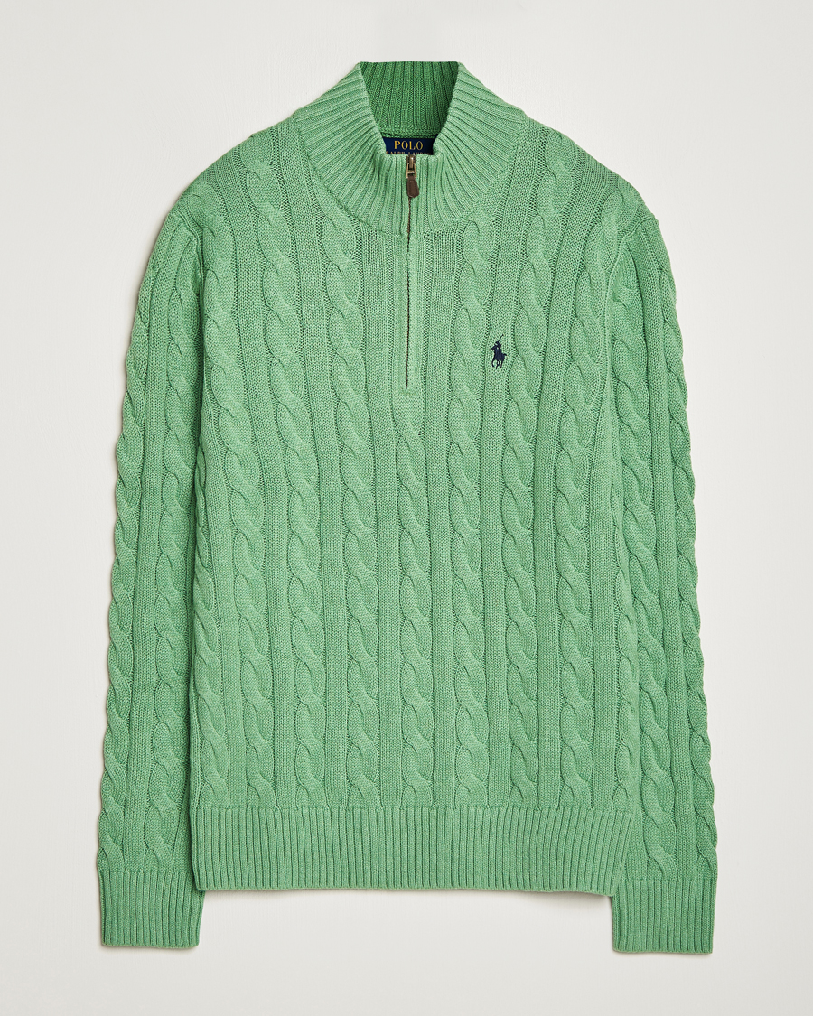 Heren | Truien | Polo Ralph Lauren | Cotton Cable Half Zip Sweater Field Green Heather