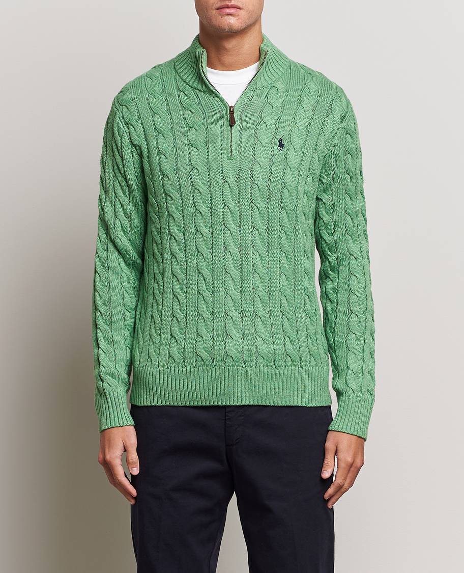 Heren | Truien | Polo Ralph Lauren | Cotton Cable Half Zip Sweater Field Green Heather